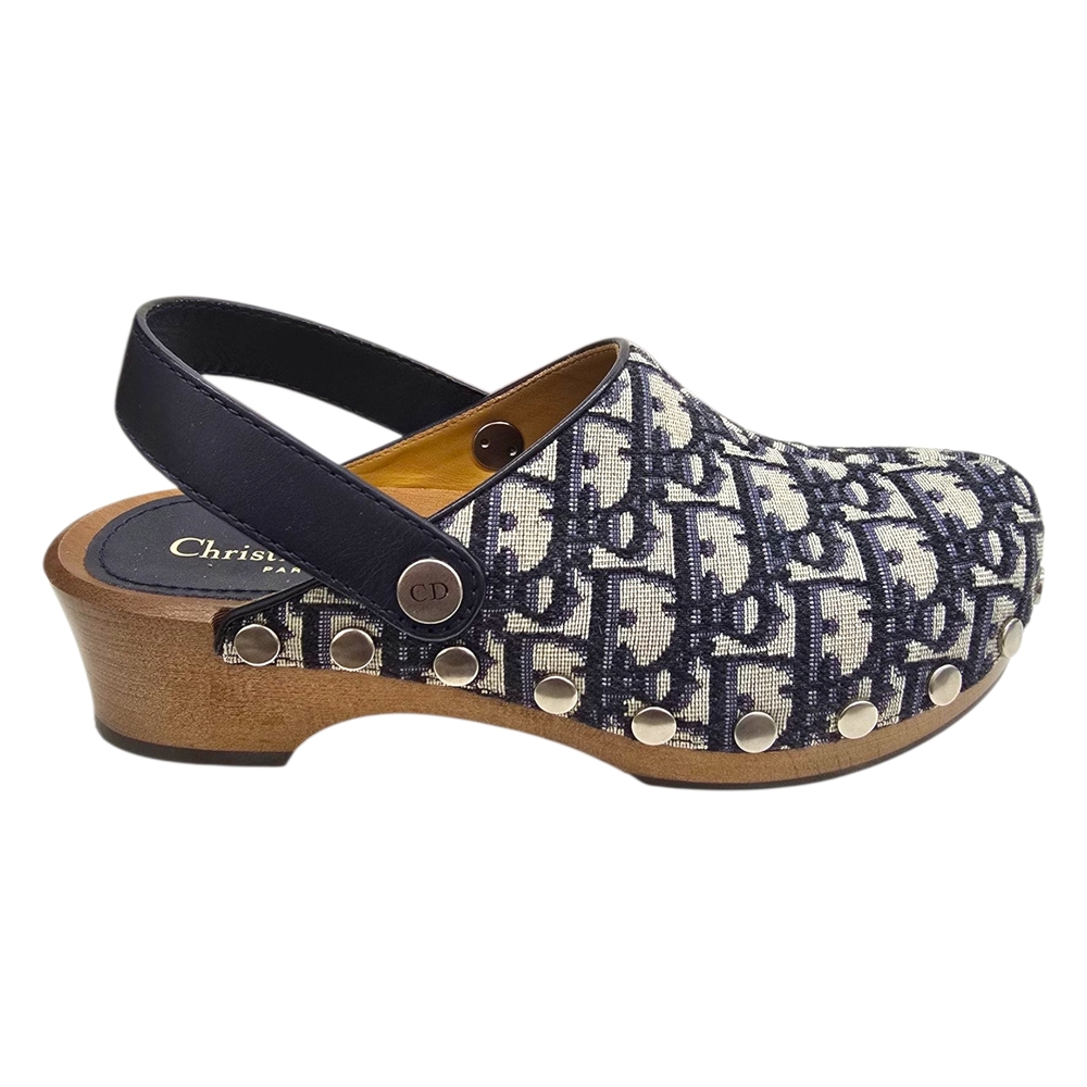 Dior Navy and White Women's Clogs